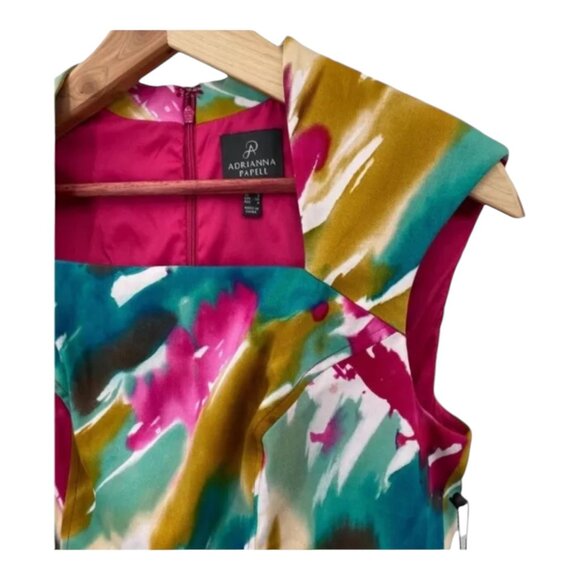 Adrianna Papell Multicolor Sleeveless Bodycon Sheath Mini Dress Size 4 - Picture 3 of 7